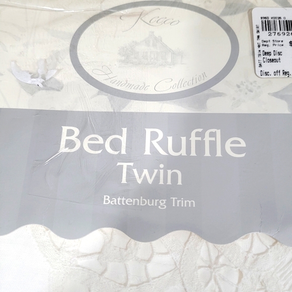 Keeco Battenberg Twin Bed Ruffle 39" x 76" NWT - Picture 5 of 5